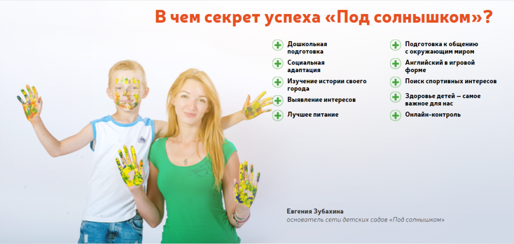 Уникальность франшизы детского сада «Под солнышком»